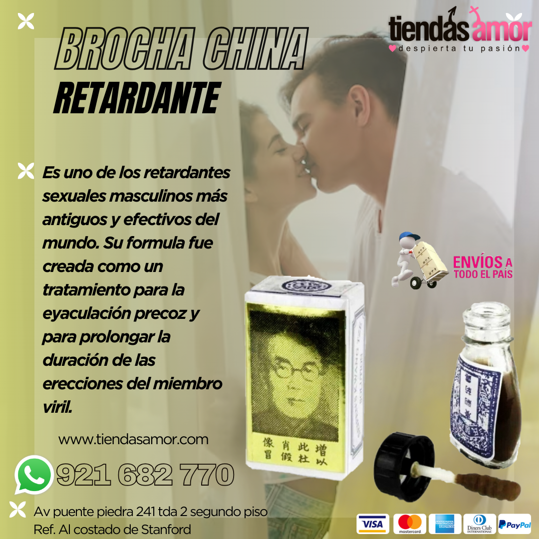 Brocha China Retardante /Masturbadores Lubricantes Retardante Vibradores Potencia Sexual tiendas amor Av puente piedra 241 tda 2 segundo piso 921682770