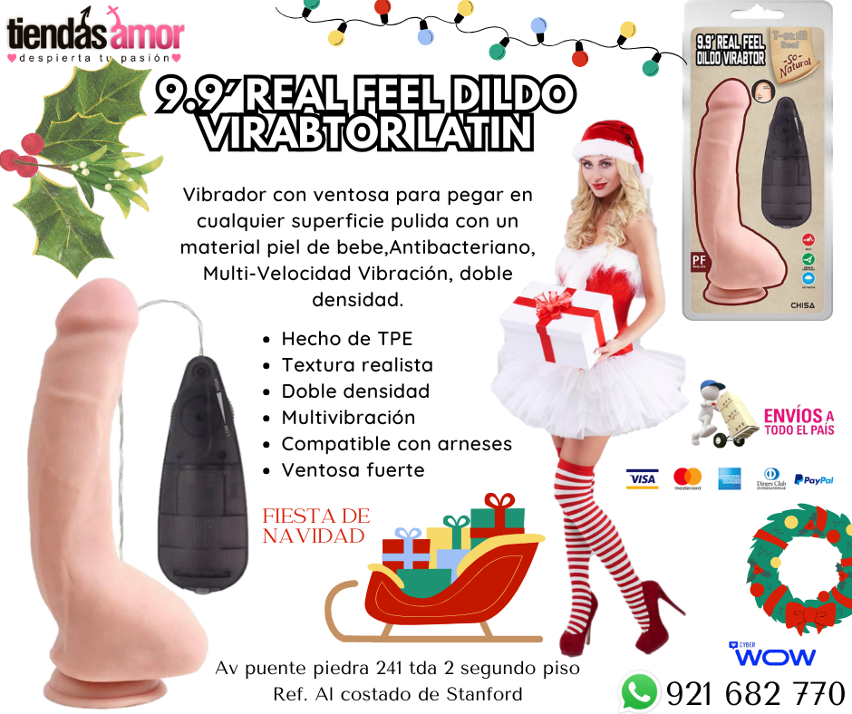 9.9 Real Feel Dildo Virabtor latin /juguetes Lubricantes Retardantes Potencia Sexual tiendas amor Av puente piedra 241 tda 2 segundo piso 921682770