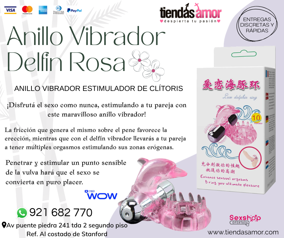Love Dolphin Ring 10 funciones de vibración Tienda para Adultos Novedades y Productos Exclusivos 921682770 ENVIOS NACIONAL Lima y Provincias