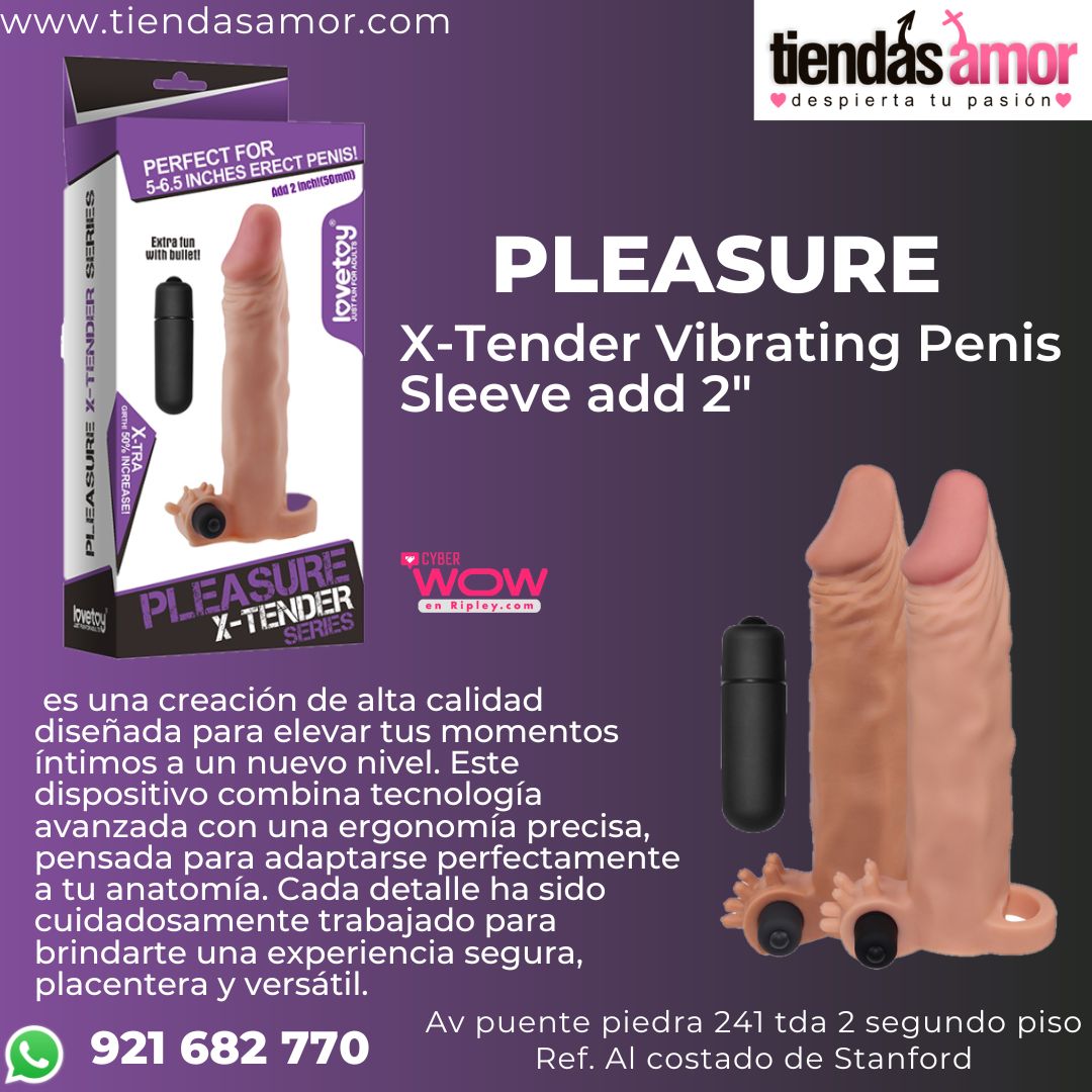 Pleasure X-Tender Vibrating Penis Sleeve add 2″/Tienda para Adultos Novedades y Productos Exclusivos 921682770 ENVIOS NACIONAL Lima y Provincias