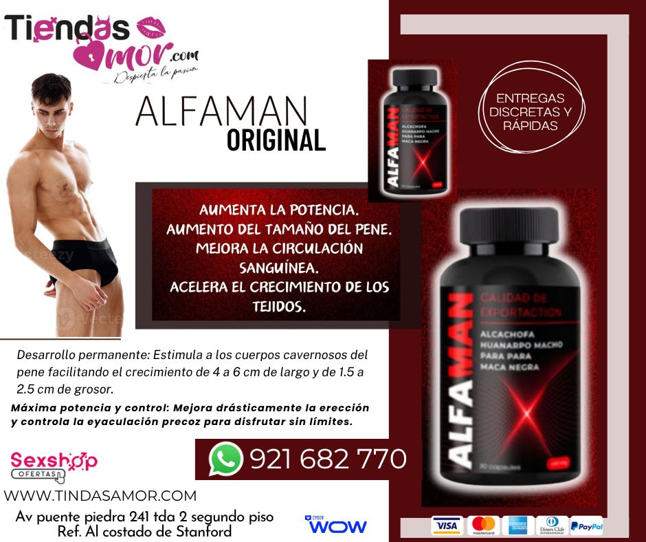 Suplemento Alfaman Original Potencia MasculinaAlfaman Aumento de la Resistencia sexual./desarrollo del Pene, Potencia Sexual Eyaculación Precoz, Impotencia 921682770 ENVIOS NACIONAL Lima y Departamentos